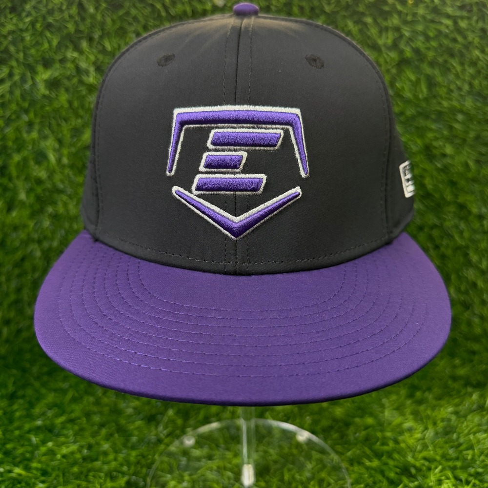 The Game Pro Extreme Baseball Hat Small Flat Bill Black Purple Perforated NEW